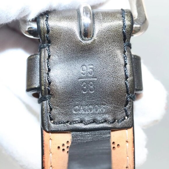 LOUIS VUITTON Mahina Ceinture Perfo Belt Leather Gray LV Auth - Picture 4 of 16